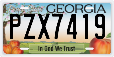 GA license plate PZX7419