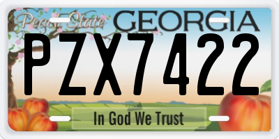 GA license plate PZX7422