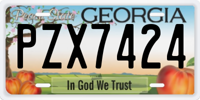 GA license plate PZX7424