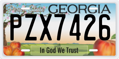 GA license plate PZX7426