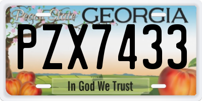 GA license plate PZX7433