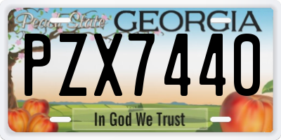 GA license plate PZX7440