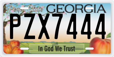 GA license plate PZX7444