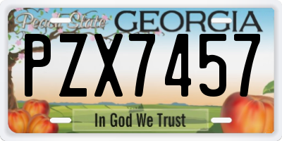 GA license plate PZX7457