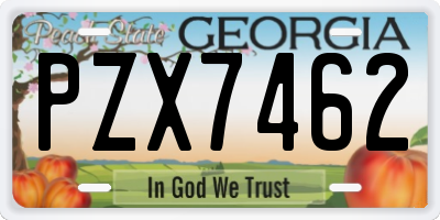 GA license plate PZX7462