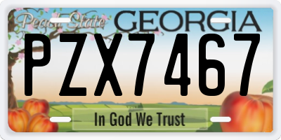 GA license plate PZX7467