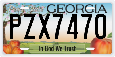 GA license plate PZX7470