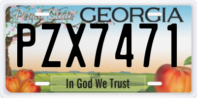 GA license plate PZX7471