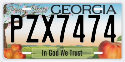 GA license plate PZX7474
