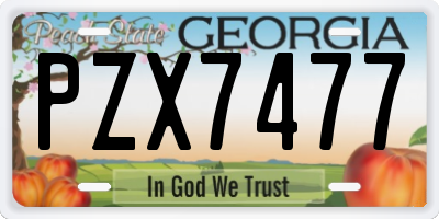 GA license plate PZX7477