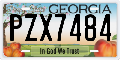 GA license plate PZX7484