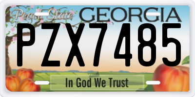 GA license plate PZX7485