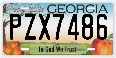 GA license plate PZX7486