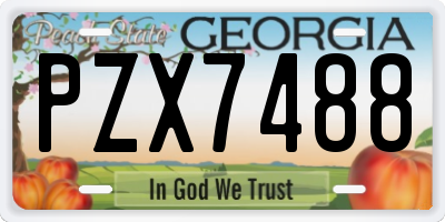 GA license plate PZX7488