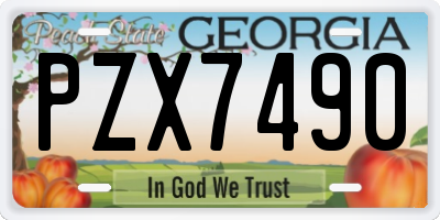 GA license plate PZX7490