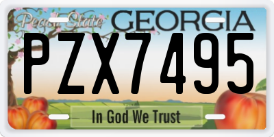 GA license plate PZX7495