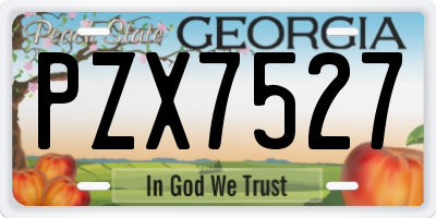 GA license plate PZX7527