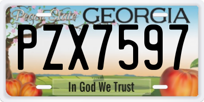 GA license plate PZX7597