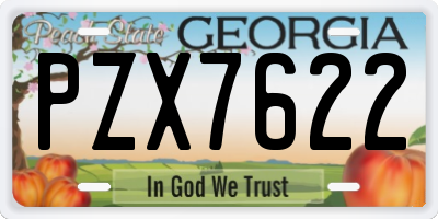 GA license plate PZX7622