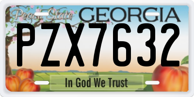 GA license plate PZX7632