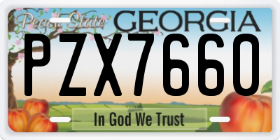 GA license plate PZX7660