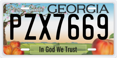 GA license plate PZX7669