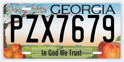 GA license plate PZX7679