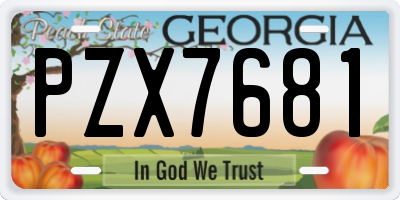 GA license plate PZX7681