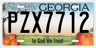 GA license plate PZX7712