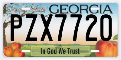 GA license plate PZX7720
