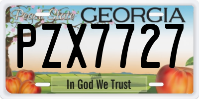 GA license plate PZX7727