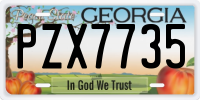 GA license plate PZX7735