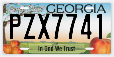 GA license plate PZX7741