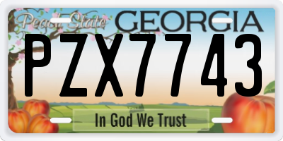 GA license plate PZX7743