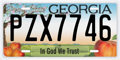 GA license plate PZX7746