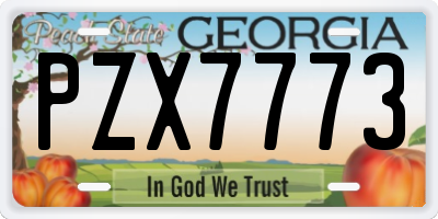 GA license plate PZX7773