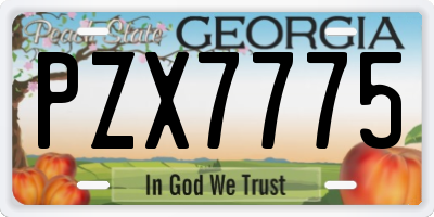 GA license plate PZX7775