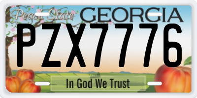 GA license plate PZX7776