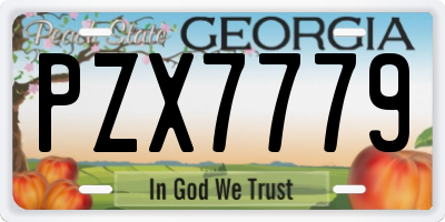 GA license plate PZX7779
