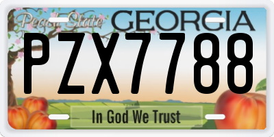 GA license plate PZX7788