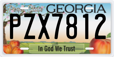 GA license plate PZX7812