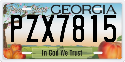 GA license plate PZX7815
