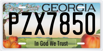 GA license plate PZX7850