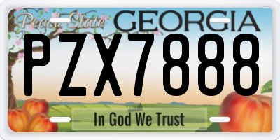 GA license plate PZX7888