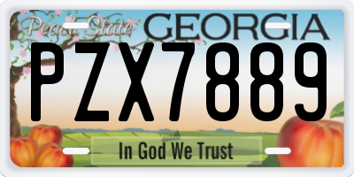 GA license plate PZX7889