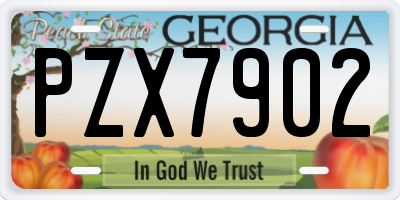 GA license plate PZX7902