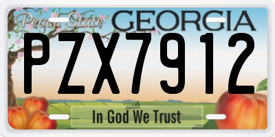 GA license plate PZX7912