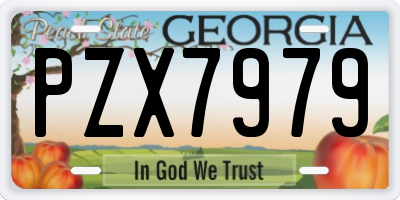 GA license plate PZX7979