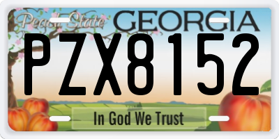 GA license plate PZX8152