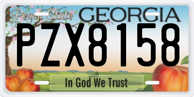 GA license plate PZX8158